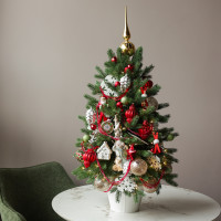 Елка эксклюзивная, как в детстве, авторский декор, ручная работа, 90 см