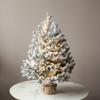 Заснеженная настольная елочка с огоньками, 90 см