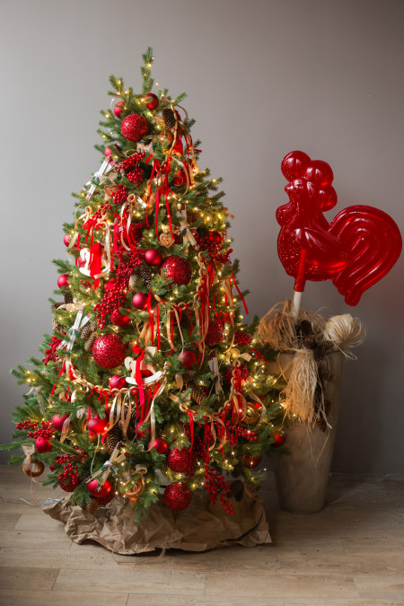 Елка новогодняя литая ПРЕМИУМ в РУССКОМ стиле, 210 СМ