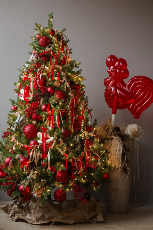 Елка новогодняя литая ПРЕМИУМ в РУССКОМ стиле, 210 СМ