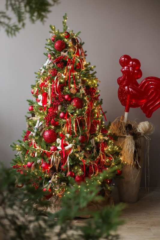 Елка новогодняя литая ПРЕМИУМ в РУССКОМ стиле, 210 СМ