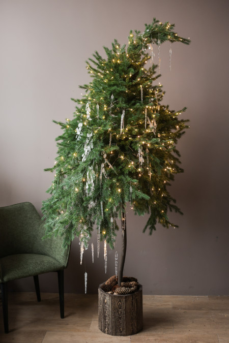 Елка авторская 2.2 м  АРТ с хрустальным оформлением