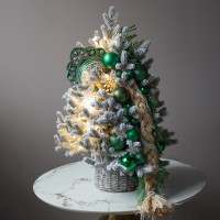 Елка заснеженная, КРАСА-КОСА, авторский декор, ручная работа, 90 см