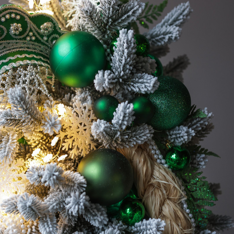 Елка заснеженная, КРАСА-КОСА, авторский декор, ручная работа, 90 см