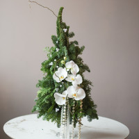 Елка настольная из натуральной ели «Изящная», ручная работа, 55 см