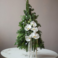 Елка настольная из натуральной ели «Изящная», ручная работа, 55 см