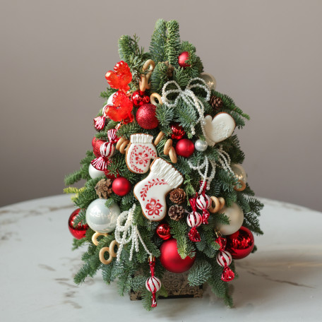 Елка настольная из натуральной ели «Вкусная», ручная работа, 45 см