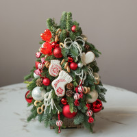 Елка настольная из натуральной ели «Вкусная», ручная работа, 45 см