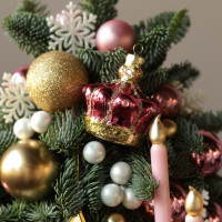 Елка настольная из натуральной ели «Пинк золото», ручная работа, 55 см