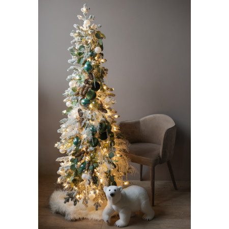 Узкая элегантная елка из искусственной заснеженной хвои 1.6 м