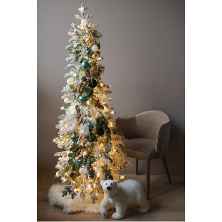 Узкая элегантная елка из искусственной заснеженной хвои 1.6 м