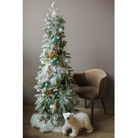 Узкая элегантная елка из искусственной заснеженной хвои 1.6 м