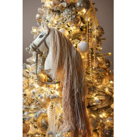 Изысканная заснеженная искусственная елка «Нежное золото» символ года Лошадка