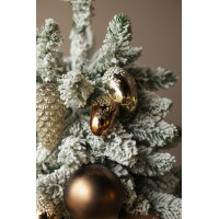 Заснеженная пушистая елка "Шоколад" с золотым декором 1.8 м