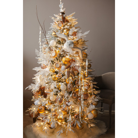 Шикарная заснеженная елка "Полярная сова", 180 см