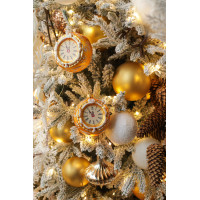 Шикарная заснеженная елка "Полярная сова", 180 см