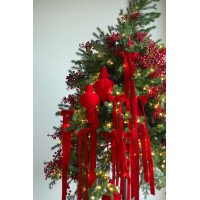 Елка авторская АРТ с красным дуо-оформлением, 230 см