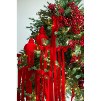 Елка авторская АРТ с красным дуо-оформлением, 230 см