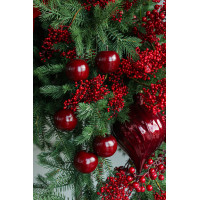 Елка авторская АРТ с красным дуо-оформлением, 230 см