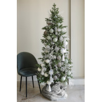 Узкая ель с мятно-белым декором, 180 см