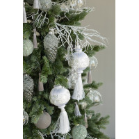 Узкая ель с мятно-белым декором, 180 см