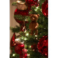 Литая премиальная елка 240 см с красно-золотым декором