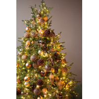 Литая премиум-ёлка 210 см с шоколадно-золотым декором