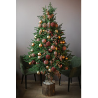 Литая премиум-ёлка 210 см с шоколадно-золотым декором