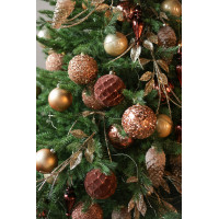 Литая премиум-ёлка 210 см с шоколадно-золотым декором