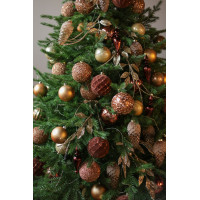 Литая премиум-ёлка 210 см с шоколадно-золотым декором