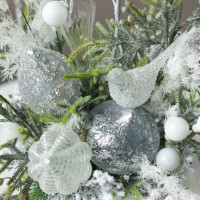 018i-019i. Интерьерная композиция с бело-серебряным декором с изящной птичкой