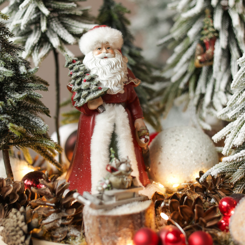 012. Новогодняя композиция с елочками и Дедом Морозом