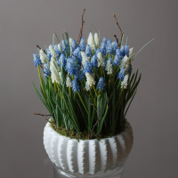 Интерьерная весенняя композиция с ассорти мускари