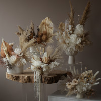 Набор из 5 изысканных композиций из стабилизированных цветов и сухоцветов Ваби-Саби