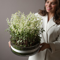 ПРЕМИУМ Ароматные ландыши в стеклянной вазе