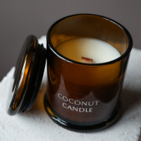 Интерьерная эко свеча ручной работы с кокосовым маслом