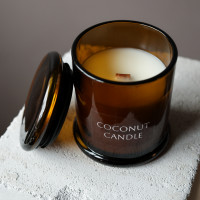 Интерьерная эко свеча ручной работы с кокосовым маслом