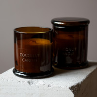 Интерьерная эко свеча ручной работы с кокосовым маслом
