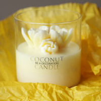 Эко свеча ручной работы ЦВЕТЫ в стекле (стильные ароматы)