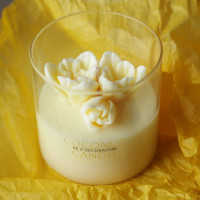 Эко свеча ручной работы ЦВЕТЫ в стекле (стильные ароматы)