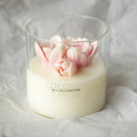 Эко свеча ручной работы ЦВЕТЫ в стекле (стильные ароматы)