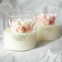 Эко свеча ручной работы ЦВЕТЫ в стекле (стильные ароматы)