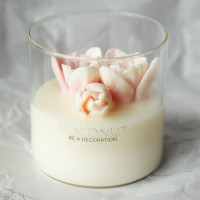 Эко свеча ручной работы ЦВЕТЫ в стекле (стильные ароматы)