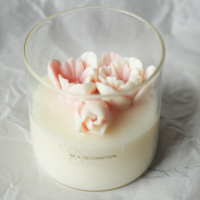 Эко свеча ручной работы ЦВЕТЫ в стекле (стильные ароматы)