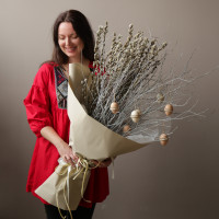 Пасхальный интерьерный букет с вербой