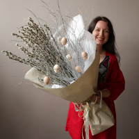 Пасхальный интерьерный букет с вербой