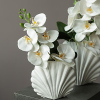 Сет композиций из белых орхидей в дизайнерской вазе "ракушка"