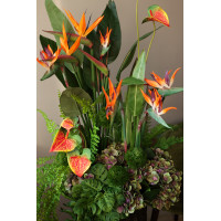 Напольная композиция ТРОПИКИ в оражевой шоколадной гамме 