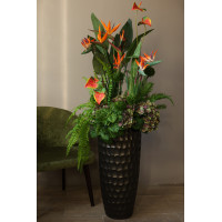 Напольная композиция ТРОПИКИ в оражевой шоколадной гамме 