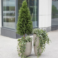 Сет из 2 композиций в высоких бетонных кашпо